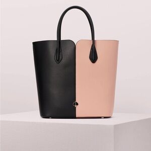 🔥NWT‼️ Kate Spade Color-Blocked Black and Pink Leather Tote